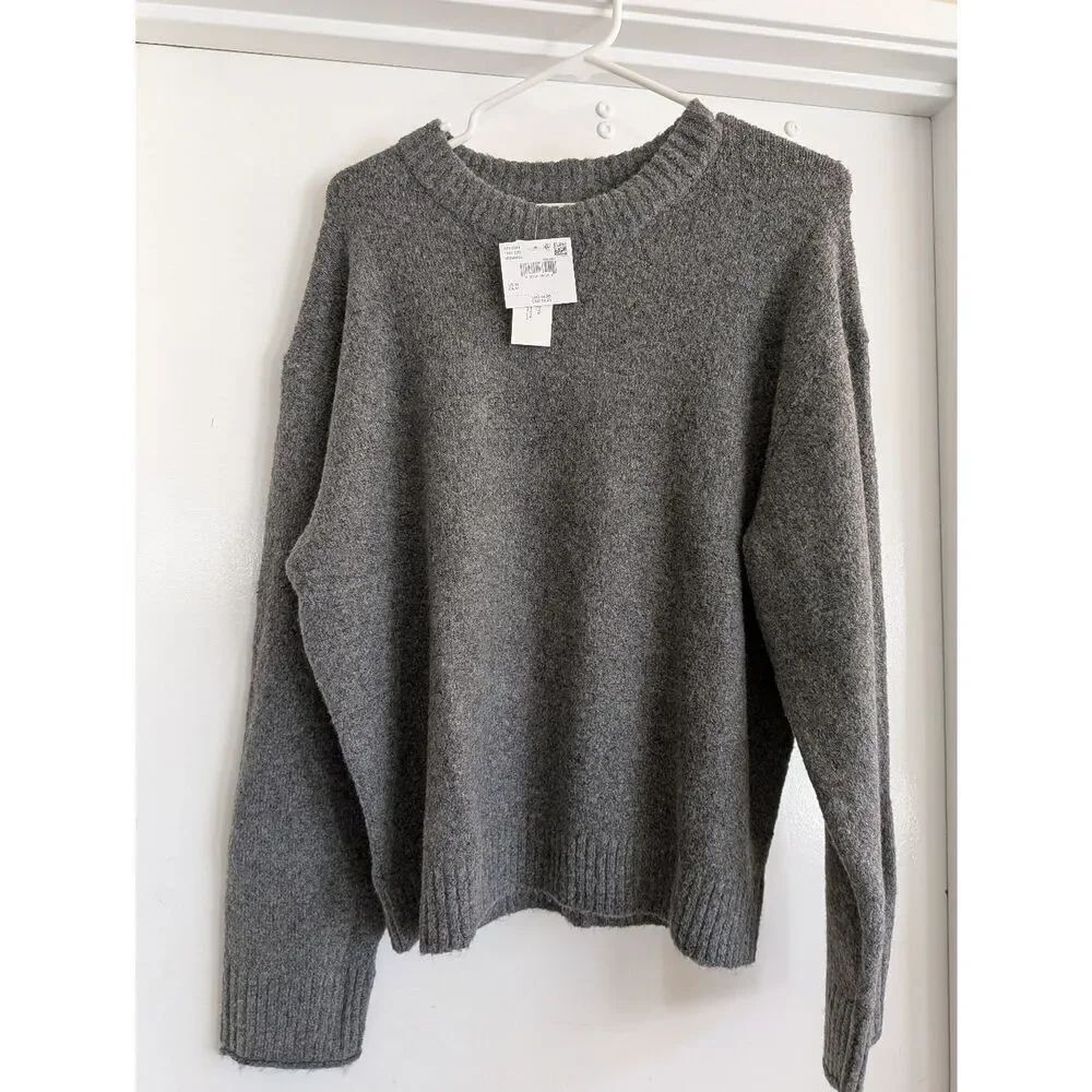 American Eagle Cozy Heather Gray Crewneck Sweater Size Medium NWT